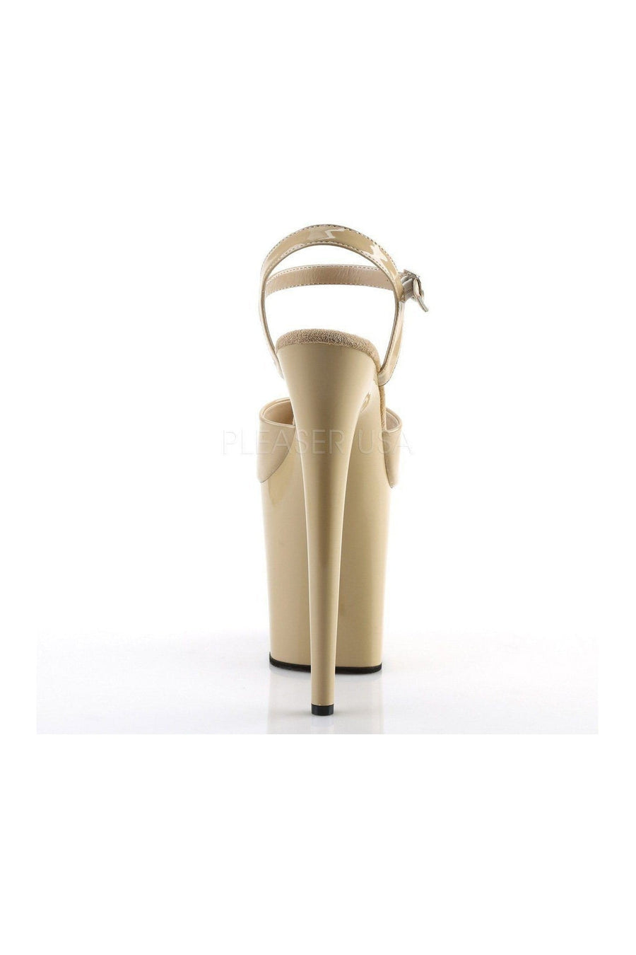 Pleaser FLAMINGO-809 Platform Sandal in Bone Patent