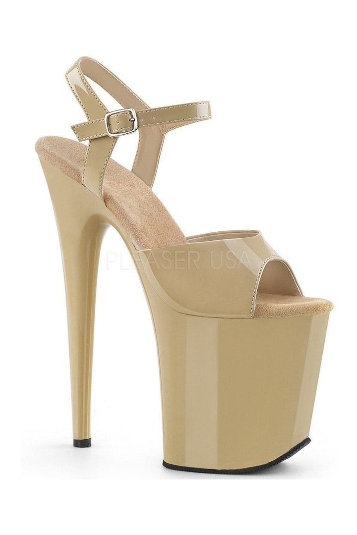 FLAMINGO-809 Platform Sandal | Bone Patent-Pleaser-Bone-Sandals-SEXYSHOES.COM
