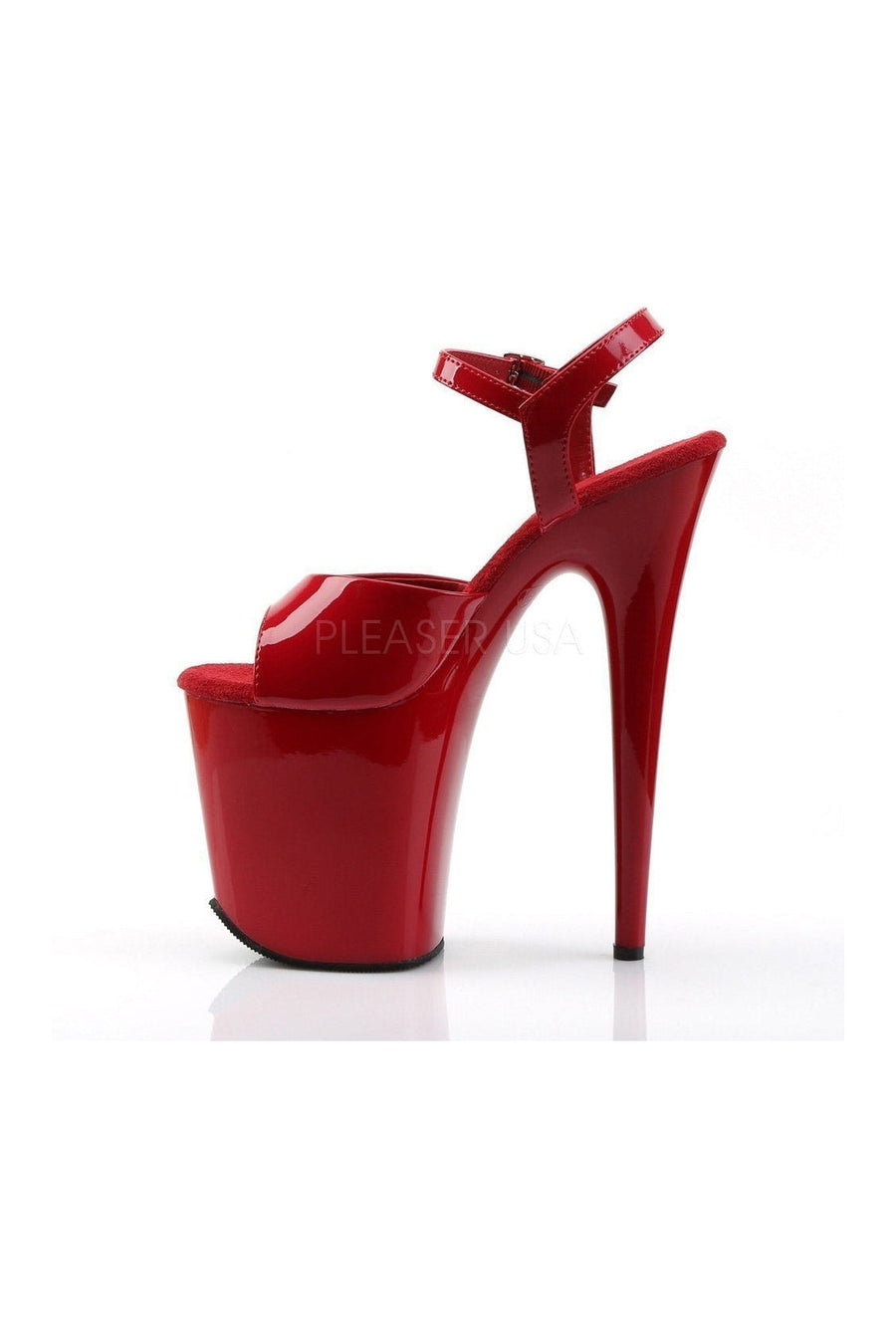 Pleaser FLAMINGO-809 Platform Sandal in Red Patent