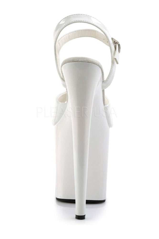 Pleaser FLAMINGO-809 Platform Sandal in White Patent