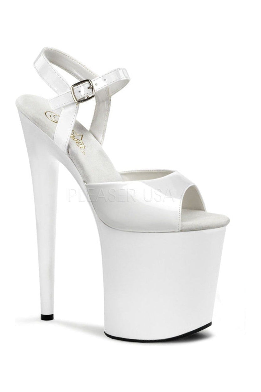 Pleaser FLAMINGO-809 Platform Sandal in White Patent from SexyShoes.com