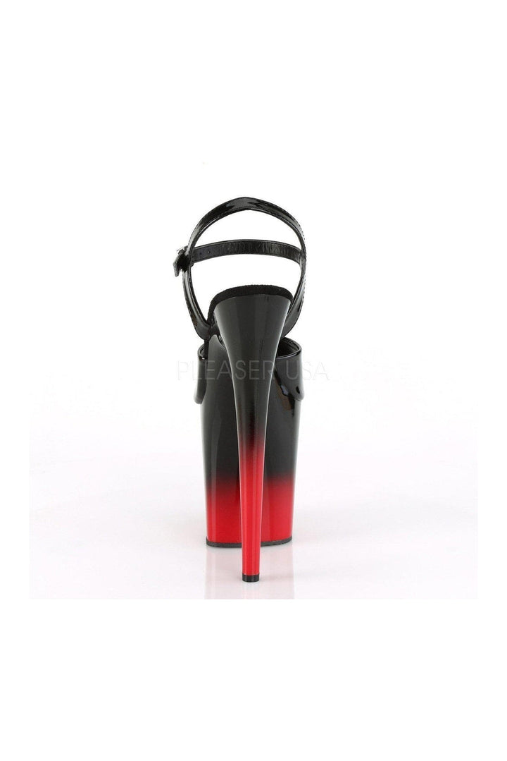 FLAMINGO-809BR-H Platform Sandal | Black Patent-Pleaser-SEXYSHOES.COM