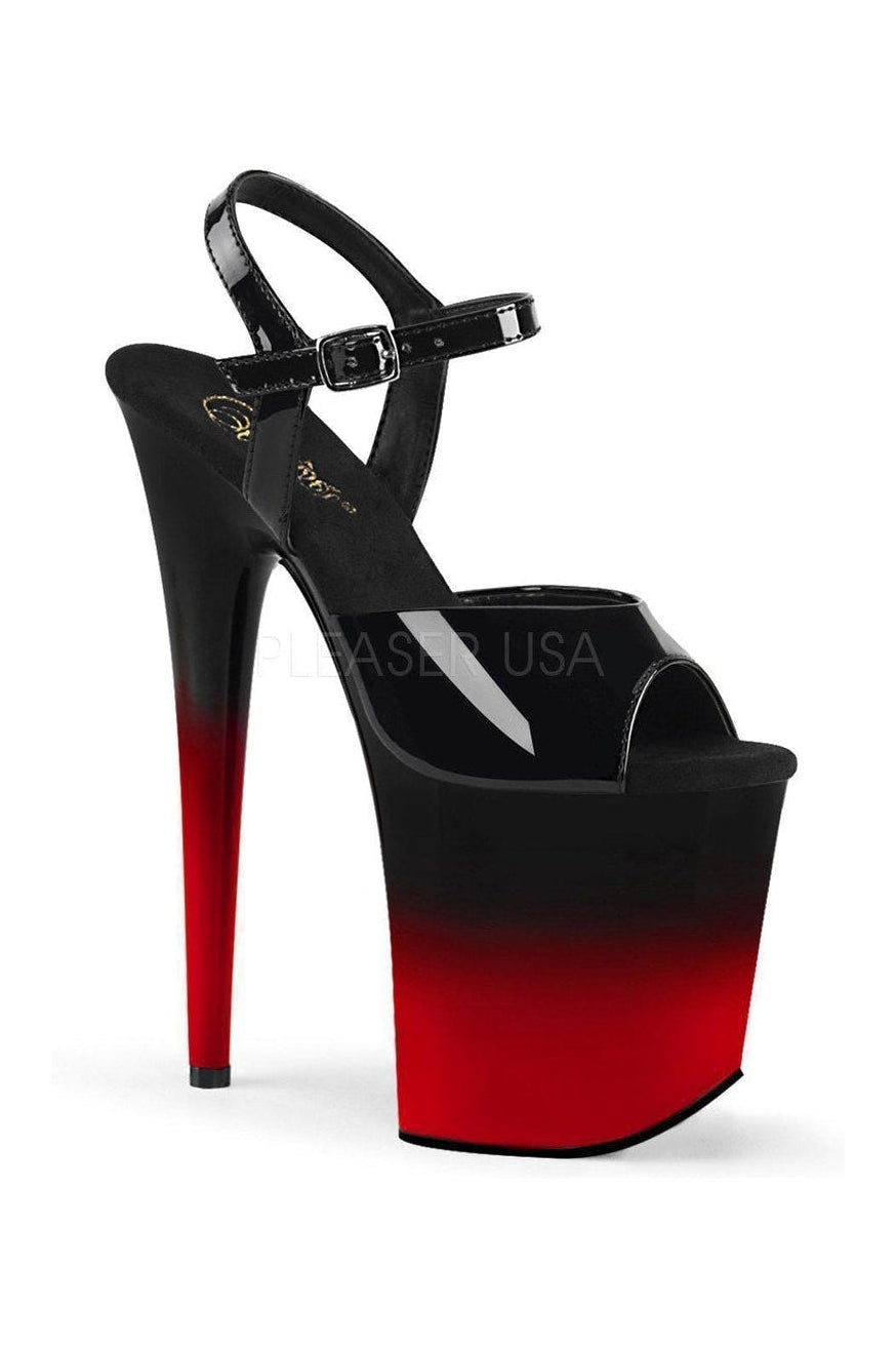 Pleaser FLAMINGO-809BR-H Platform Sandal in Black Patent from SexyShoes.com