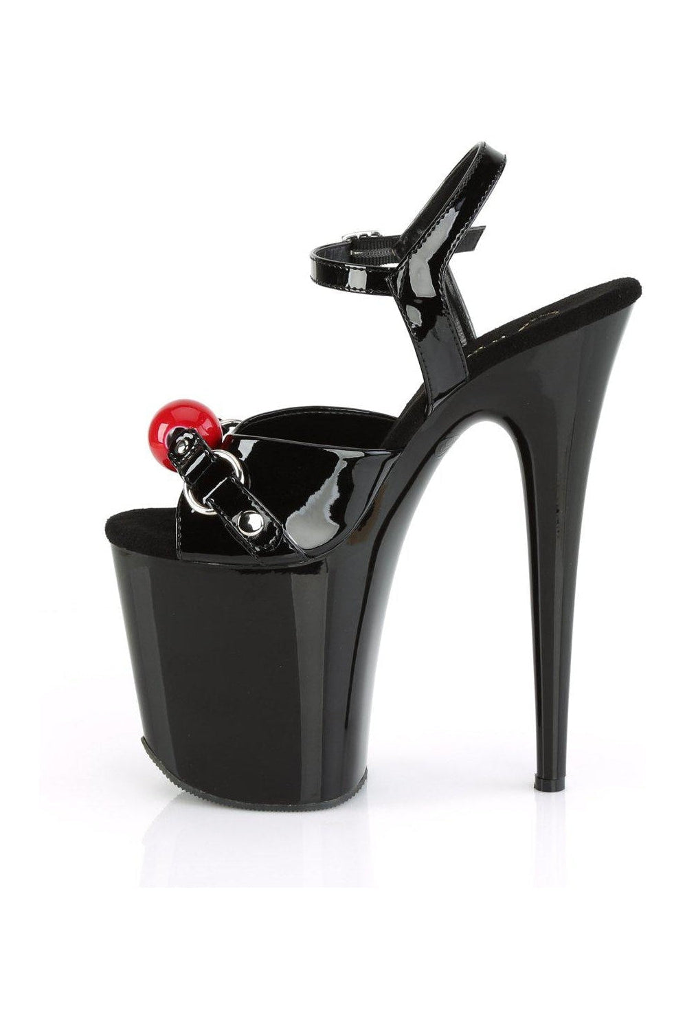 FLAMINGO-809GB Sandal | Black Patent-Sandals-Pleaser-SEXYSHOES.COM