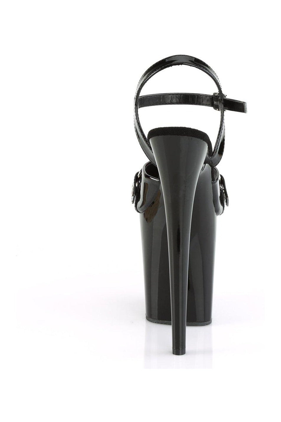 FLAMINGO-809GB Sandal | Black Patent-Sandals-Pleaser-SEXYSHOES.COM
