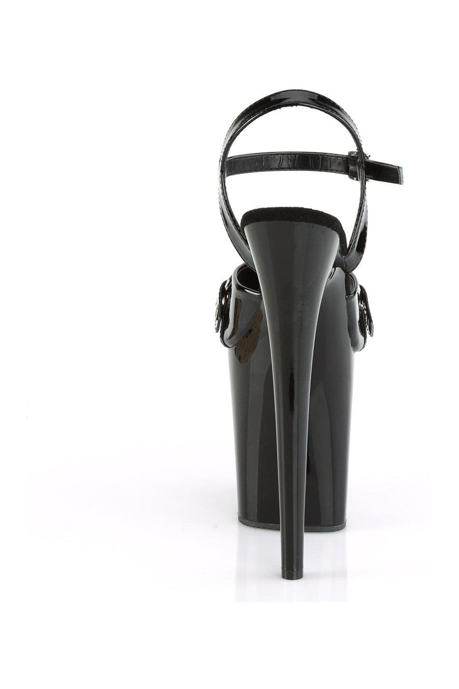 Pleaser FLAMINGO-809GB Sandal in Black Patent
