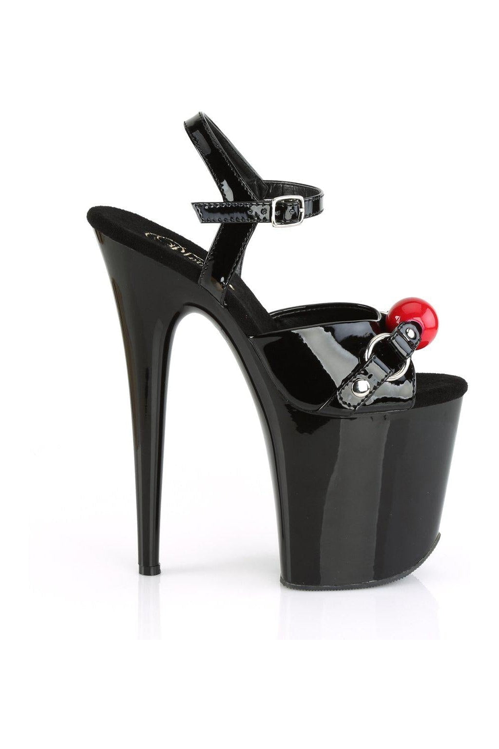 FLAMINGO-809GB Sandal | Black Patent-Sandals-Pleaser-SEXYSHOES.COM