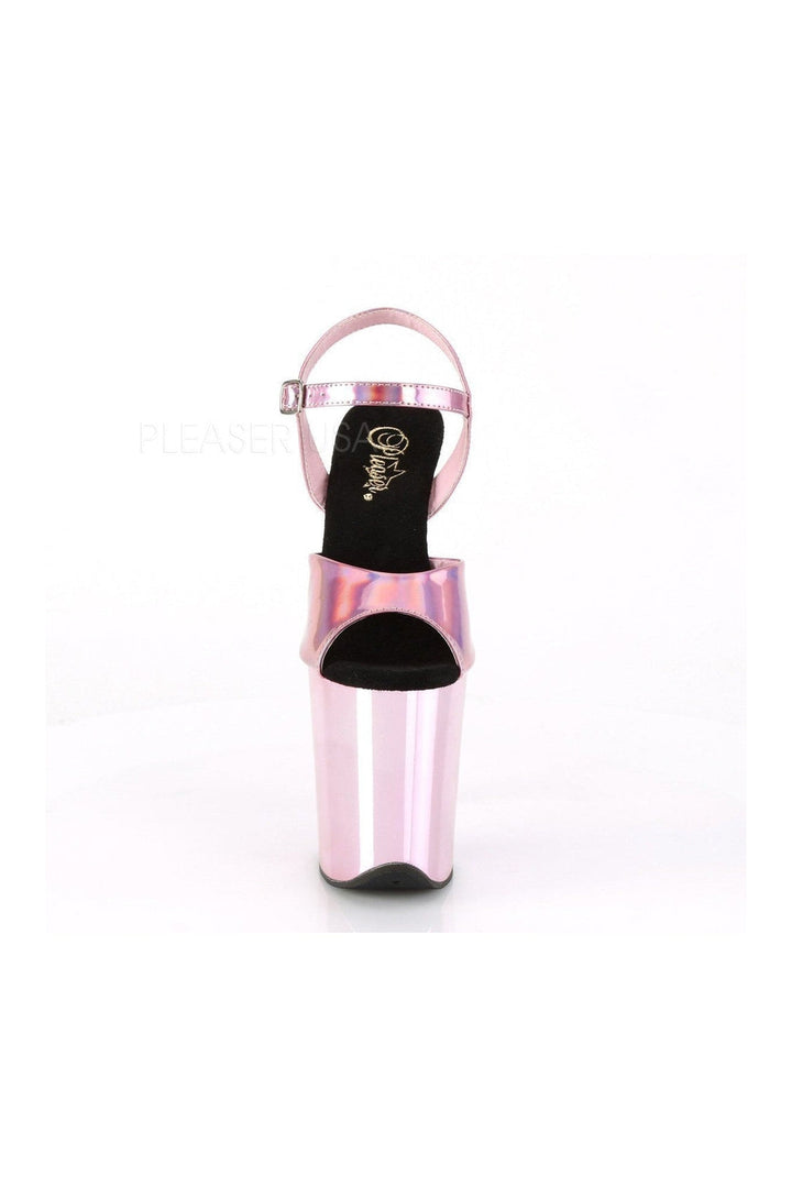 FLAMINGO-809HG Exotic Platform Sandal | Pink Faux Leather