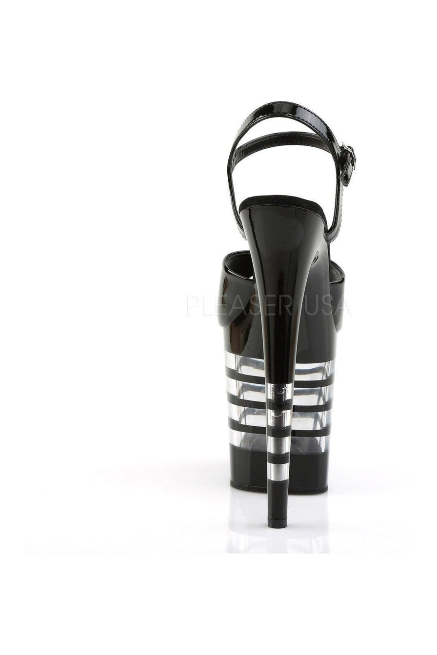 FLAMINGO-809LN Platform Sandal | Black Patent-Pleaser-Sandals-SEXYSHOES.COM