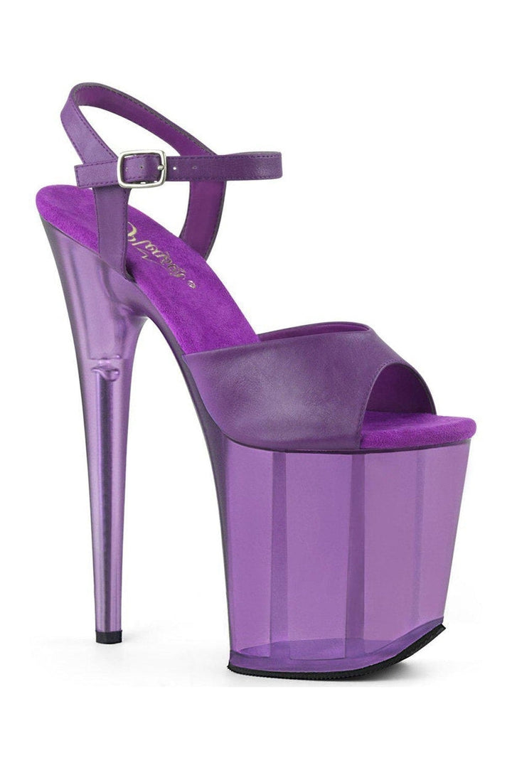 FLAMINGO-809T Platform Sandal | Purple Faux Leather-Sandals-Pleaser-SEXYSHOES.COM