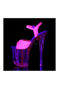 Pleaser FLAMINGO-809UVT Platform Sandal in Fuchsia Patent