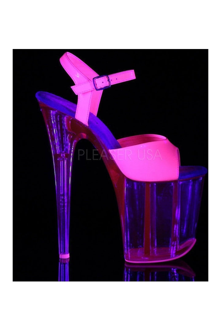 FLAMINGO-809UVT Platform Sandal | Fuschia Patent-Pleaser-Sandals-SEXYSHOES.COM