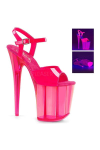 Pleaser FLAMINGO-809UVT Platform Sandal in Fuchsia Patent from SexyShoes.com