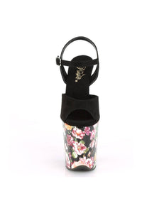 Pleaser FLAMINGO-809WR Exotic Sandal in Black Faux Leather