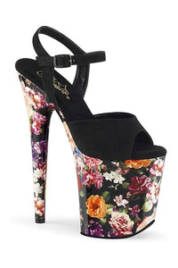 Pleaser FLAMINGO-809WR Exotic Sandal in Black Faux Leather from SexyShoes.com