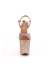 Pleaser FLAMINGO-810LG Platform Sandal in Rose Gold Glitter