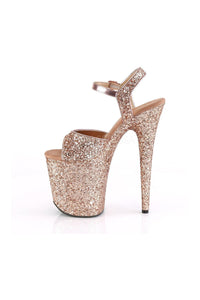 Pleaser FLAMINGO-810LG Platform Sandal in Rose Gold Glitter