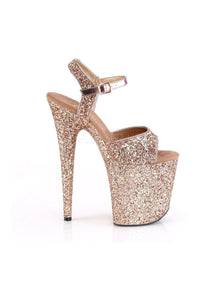 Pleaser FLAMINGO-810LG Platform Sandal in Rose Gold Glitter
