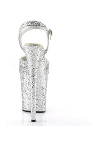 Pleaser FLAMINGO-810LG Platform Sandal in Silver Glitter