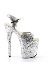 Pleaser FLAMINGO-810LG Platform Sandal in Silver Glitter