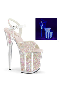 Pleaser FLAMINGO-810UVG Exotic Sandal in Neon Glitter from SexyShoes.com