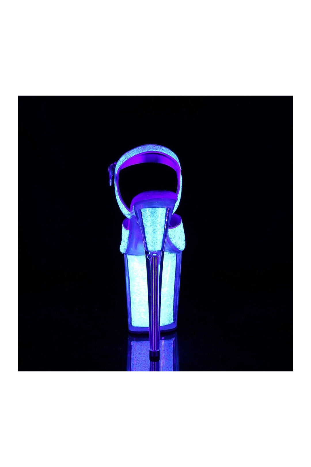 FLAMINGO-810UVG Stripper Sandal | Neon Glitter-Sandals-Pleaser-SEXYSHOES.COM