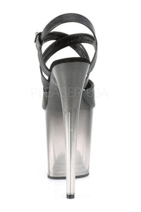 Pleaser FLAMINGO-822T Exotic Platform Sandal in Black Faux Leather