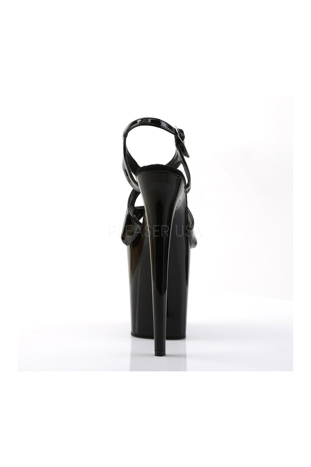 FLAMINGO-831 Platform Sandal | Black Patent-Pleaser-Sandals-SEXYSHOES.COM