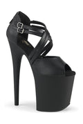 FLAMINGO-865 Sandal | Black Faux Leather