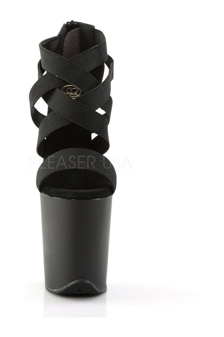 Pleaser FLAMINGO-869 Platform Sandal in Black Faux Leather