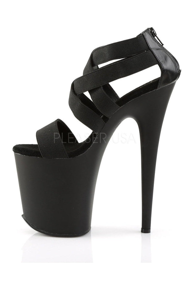 Pleaser FLAMINGO-869 Platform Sandal in Black Faux Leather