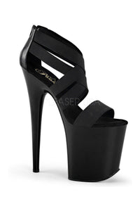 Pleaser FLAMINGO-869 Platform Sandal in Black Faux Leather from SexyShoes.com