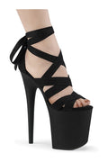 FLAMINGO-876 Exotic Sandal | Black Faux Leather