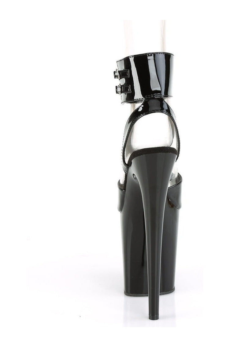 Pleaser FLAMINGO-891 Exotic Sandal in Black Patent