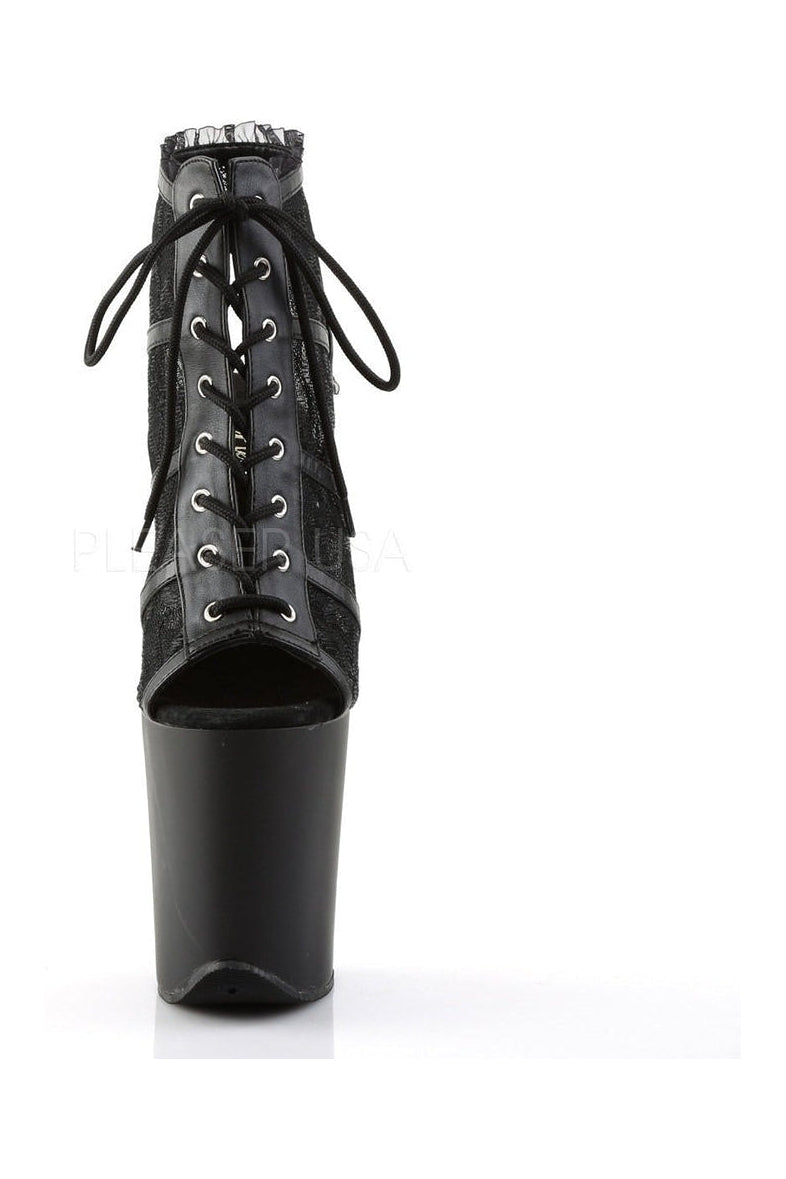 FLAMINGO-896LC Platform Boot | Black Fabric-Pleaser-Ankle Boots-SEXYSHOES.COM