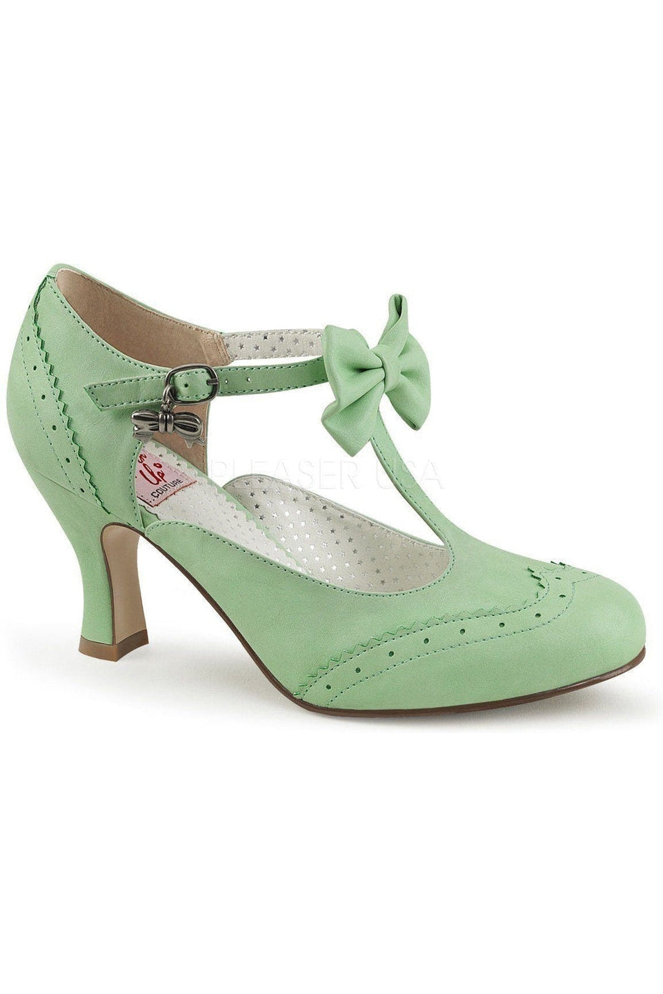FLAPPER-11 Pump | Green Faux Leather-Pin Up Couture-Green-Pumps-SEXYSHOES.COM