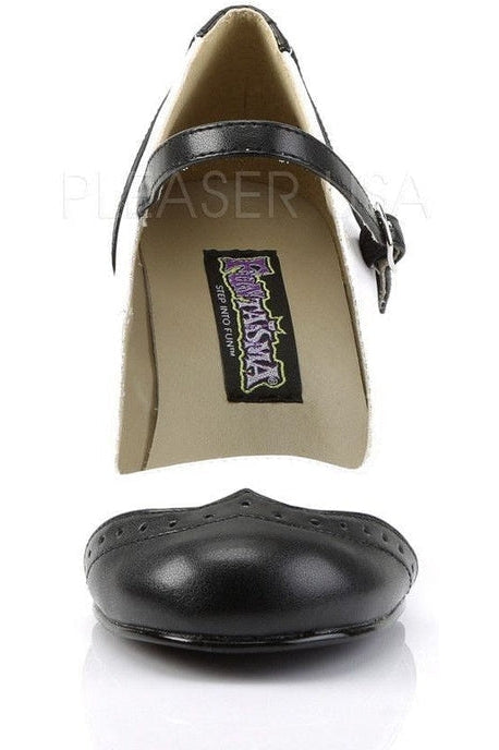 FLAPPER-25 Mary Jane | Black Faux Leather