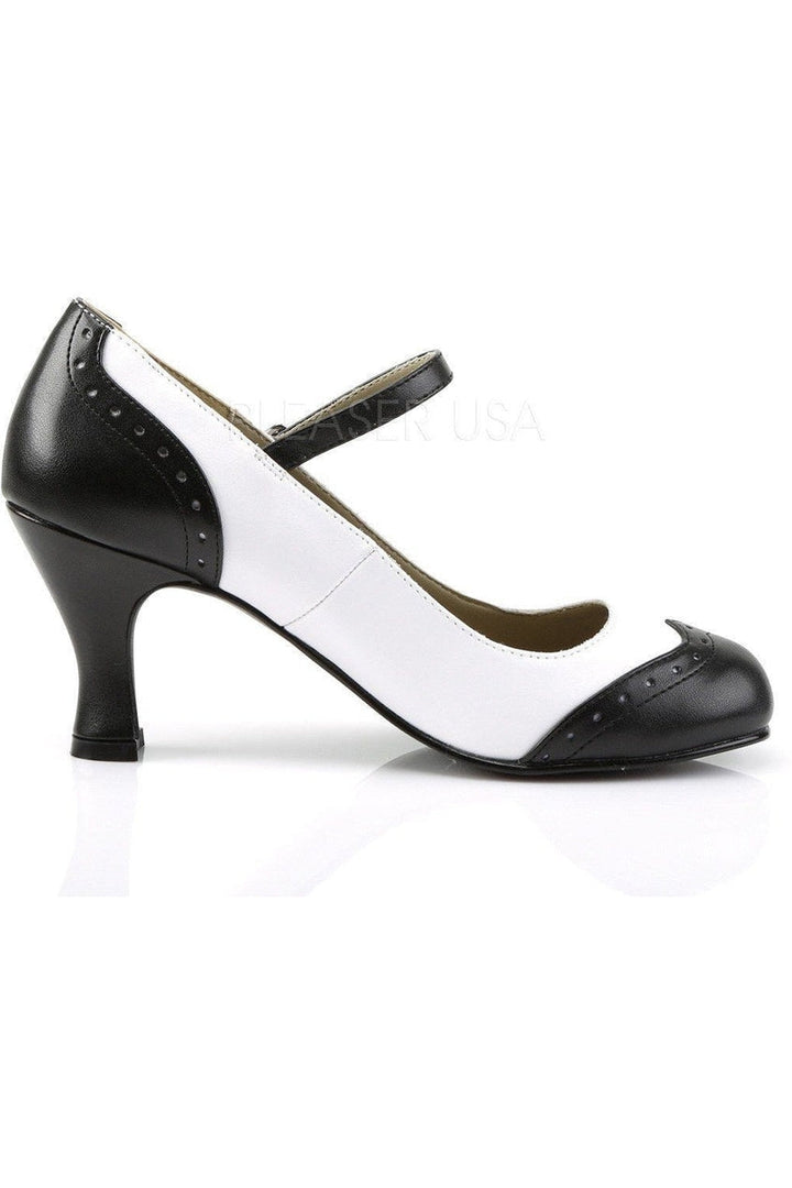 FLAPPER-25 Mary Jane | Black Faux Leather-Funtasma-Mary Janes-SEXYSHOES.COM