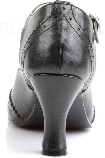 Funtasma FLAPPER-26 T-Strap in Black Faux Leather