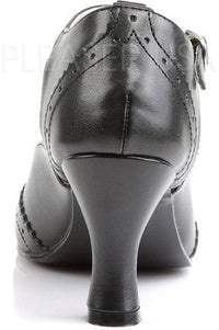 Funtasma FLAPPER-26 T-Strap in Black Faux Leather