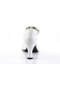 Funtasma FLAPPER-26 T-Strap in White Faux Leather