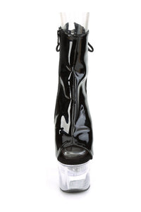 Pleaser FLASHDANCE-1018-7 Platform Ankle Boot in Black Patent