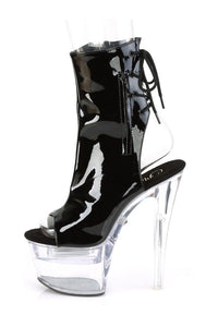 Pleaser FLASHDANCE-1018-7 Platform Ankle Boot in Black Patent