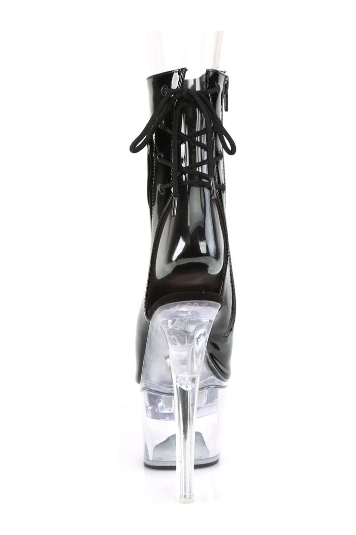 Pleaser FLASHDANCE-1018-7 Platform Ankle Boot in Black Patent