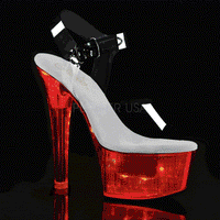 Pleaser FLASHDANCE-608CH Platform Sandal in Clear Vinyl from SexyShoes.com