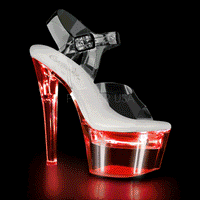 Pleaser FLASHDANCE-708 Platform Sandal in Clear Vinyl from SexyShoes.com