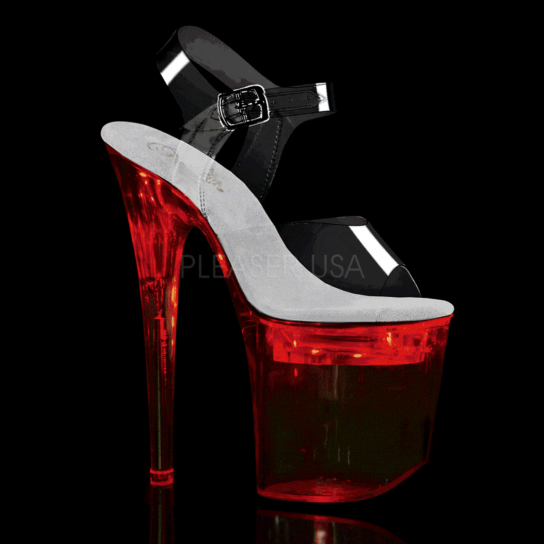 Pleaser FLASHDANCE-808 Platform Sandal in Clear Vinyl from SexyShoes.com