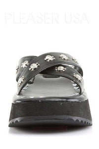 Demonia FLIP-05 Sandal in Black Faux Leather