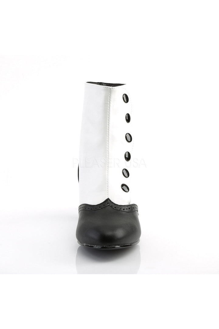 FLORA-1023 Ankle Boot | Black Faux Leather