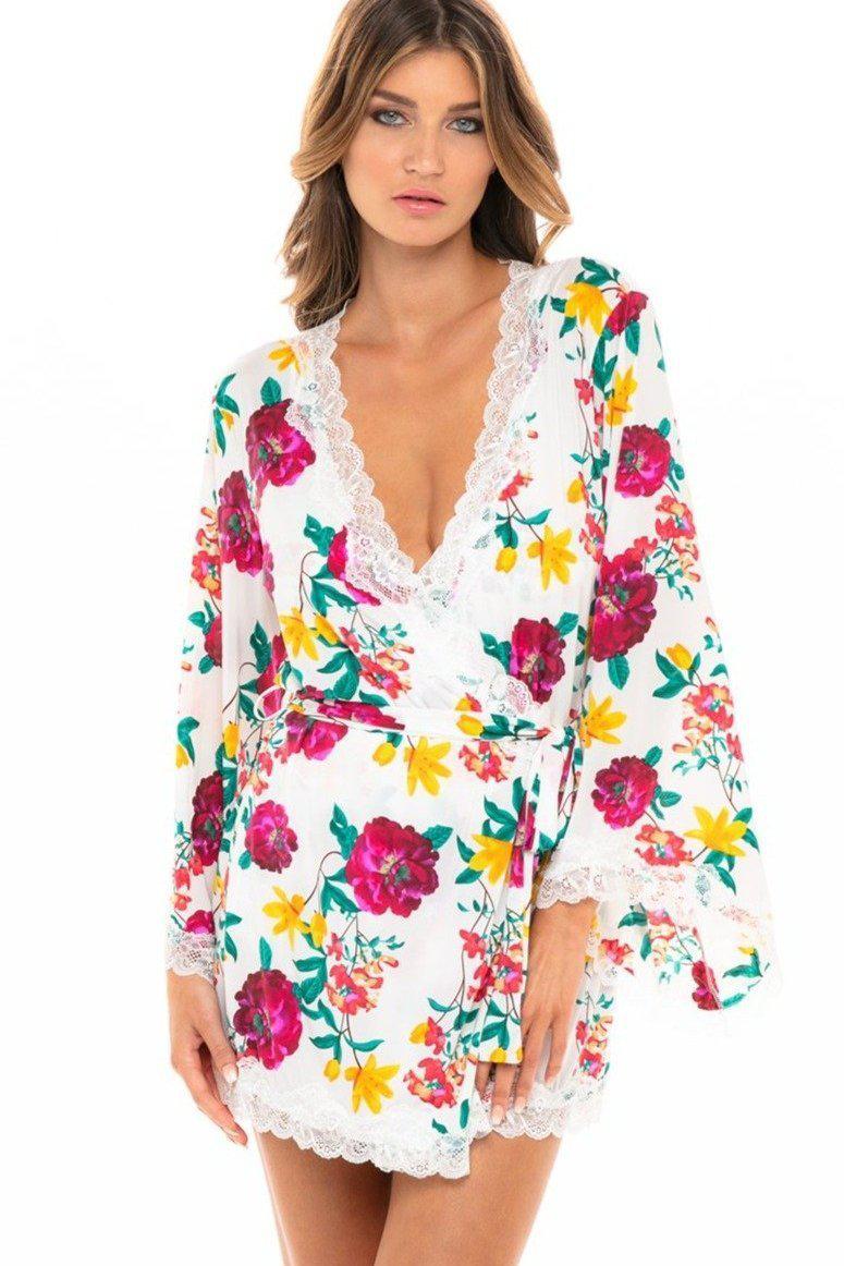 Flora Lace Trimmed Robe-Gowns + Robes-Oh La La Cheri-SEXYSHOES.COM